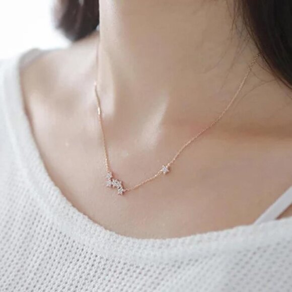 925 Sterling Silver Collar Necklace Sparkly - Picture 8 of 8